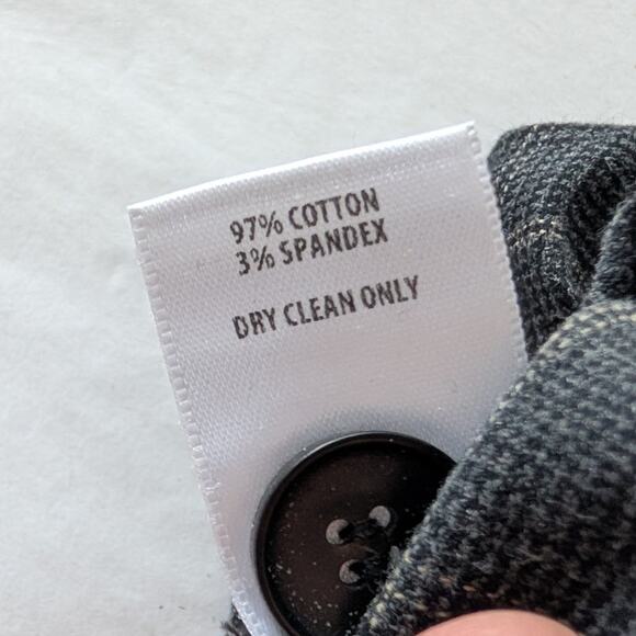 Bailey 44 Gray Cotton Check Plaid Straight Leg Ankle Trouser Pants, size 6 - Picture 8 of 8